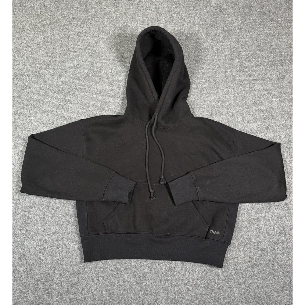 TNA‎ Aritzia Sweatfleece Cozy Fleece Boyfriend Fit Hoodie Black Womens XS